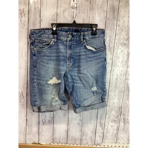 & Denim Ripped Button Fly Jeans Slim Fit Shorts Men’s 32